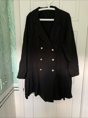 Pleated Coat Dress
